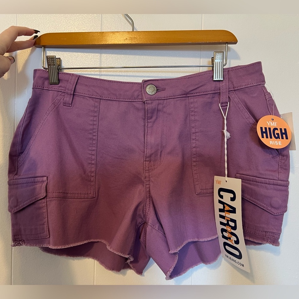 Purple cargo shorts